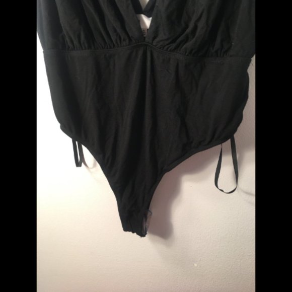 V-Neck One Piece Bodysuit - Black, New, XL - Picture 2 of 8